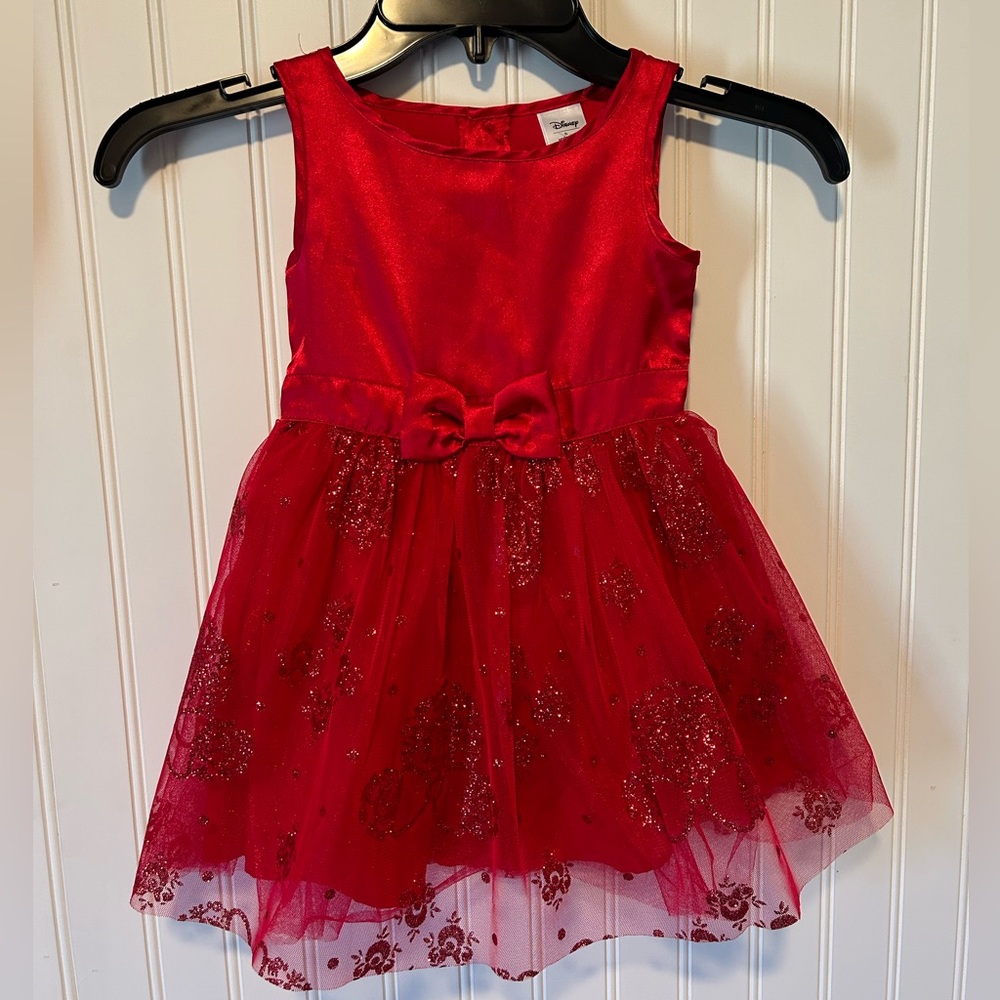 Red Disney 2T Sleeveless Sparkle Dress- Minnie Mouse